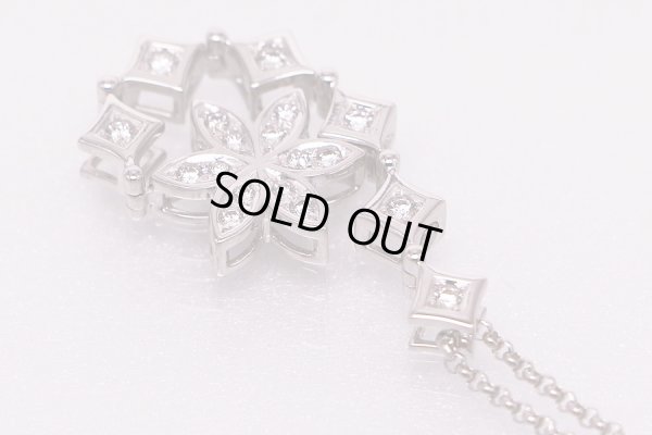 タサキ　K18WG ダイアイリペンダントネックレス 0.37ct 10.50g　2WAYのデザイン