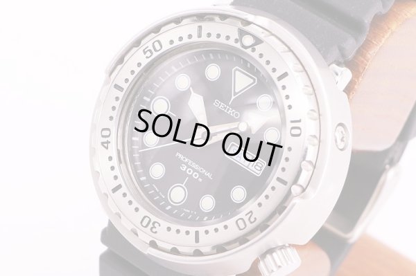 セイコー　プロスペック　スクーバ300M　SBBN007　黒文字盤　サイド拡大