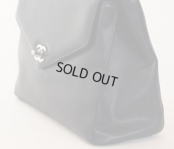 シャネル  ハンドバック ブラック／SIV金具　サイド