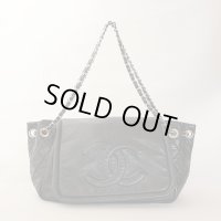 シャネル　Wチェーンショルダーバック ブラック／SIV金具