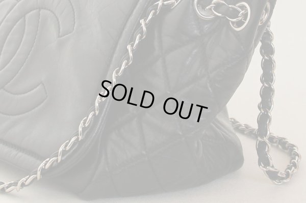 シャネル Wチェーンショルダーバック ブラック/SIV金具 サイド拡大