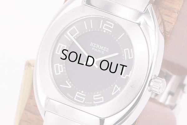 エルメス　エスパス　ES1.210　黒文字盤　デジアナ　サイド拡大