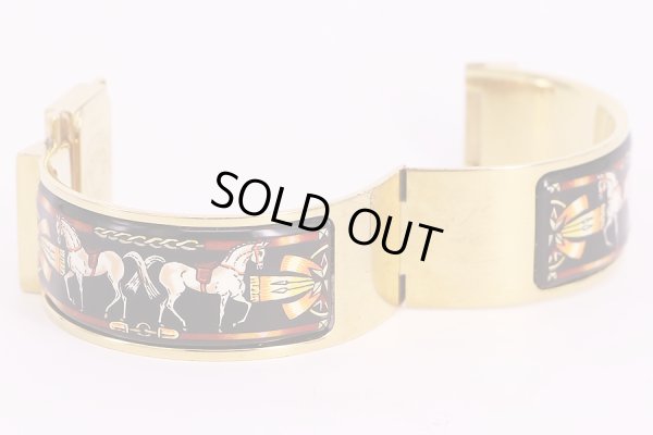 エルメス　ロケ　LO1.201　金色文字盤　馬柄黒地　GPブレス(3)