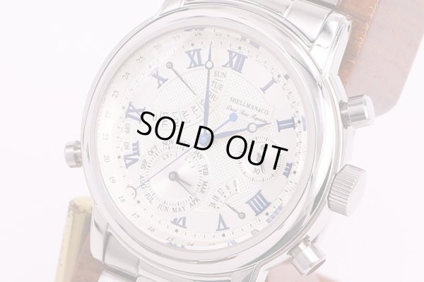 シェルマン　デュアルタイム　リピーター　銀文字盤　サイド拡大