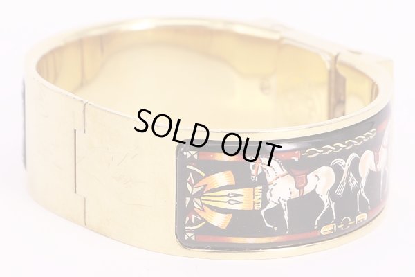 エルメス　ロケ　LO1.201　金色文字盤　馬柄黒地　GPブレス(2)