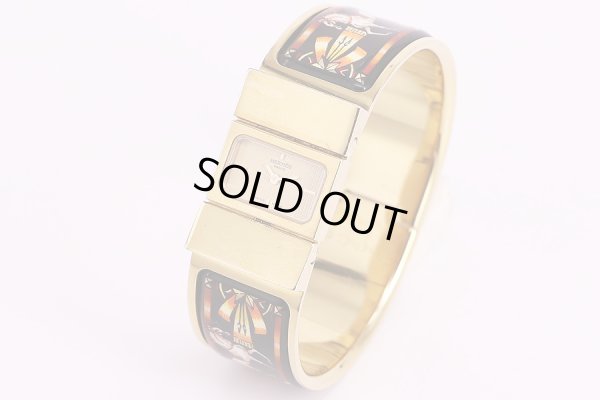 エルメス　ロケ　LO1.201　金色文字盤　馬柄黒地　サイド