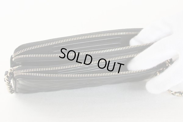 シャネル Wジップチェーンウォレット A84306 ブラック 中身