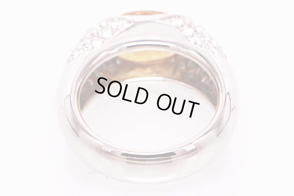 PT900/K18 インペリアルトパーズダイアイリリング 3.56ct 1.07ct 18.40g　内側