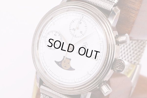 タケオキクチ　フォーチュン　ムーンフェイス　白文字盤　サイド拡大