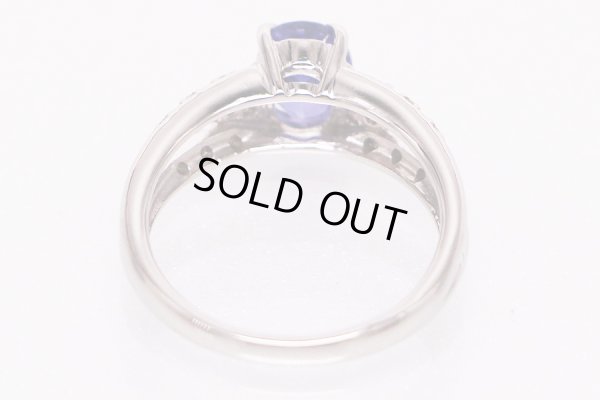 PT900 タンザナイトダイアイリリング 1.80ct 0.17ct 7.10g　内側