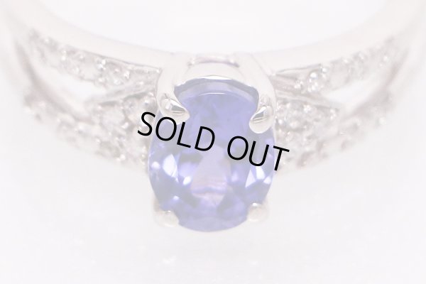 PT900 タンザナイトダイアイリリング 1.80ct 0.17ct 7.10g　拡大