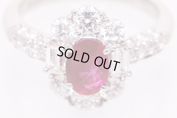 PT900 ルビーダイアイリリング 1.15ct 1.40ct 6.00g　拡大