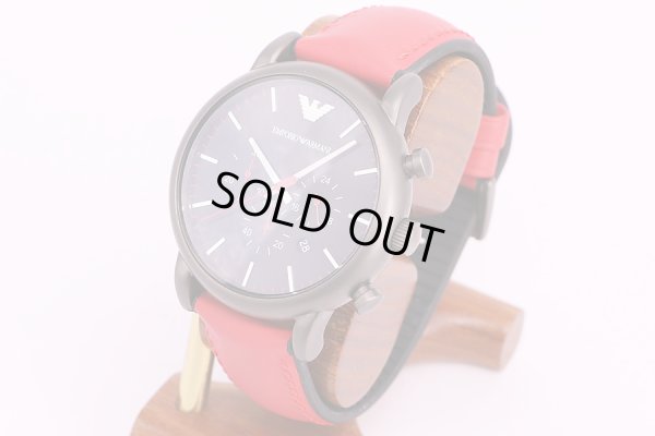 アルマーニ　AR1971　クロノグラフ　黒文字盤　サイド