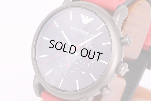 アルマーニ　AR1971　クロノグラフ　黒文字盤　サイド拡大