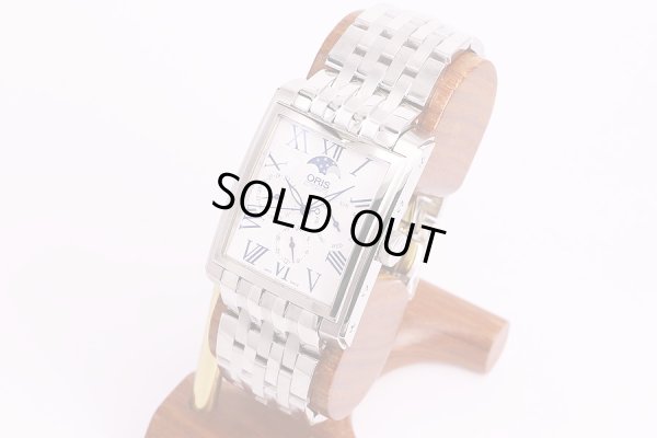 オリス　レクタンギュラー ムーンフェイス　トリプルカレンダー　白文字盤　サイド