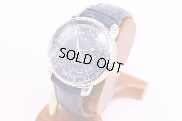 ツェッペリン　7646-3 　GMT　100周年　青文字盤　サイド