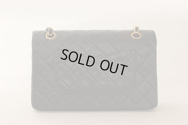 シャネル Wチェーンショルダーバック ブラック/ボルドー 裏面