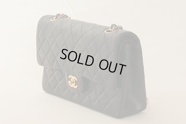 シャネル Wチェーンショルダーバック ブラック/ボルドー サイド