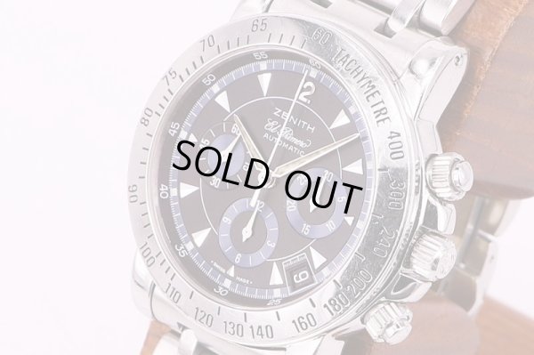 ゼニス　レインボー　クロノグラフ　紺文字盤　サイド拡大