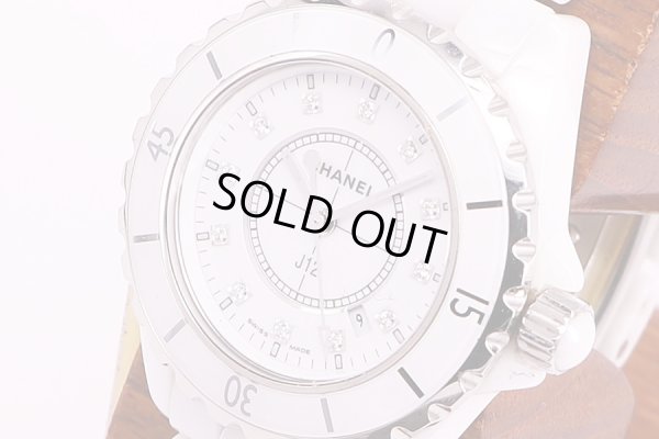 シャネル　J12　H1628　白文字盤　12P　サイド拡大