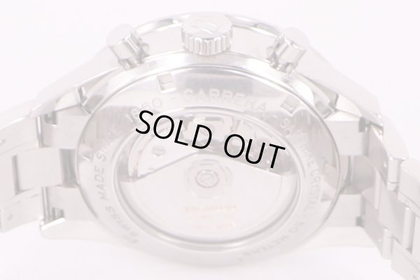 タグホイヤー　カレラ　クロノグラフ　CV2010　黒文字盤　裏面拡大