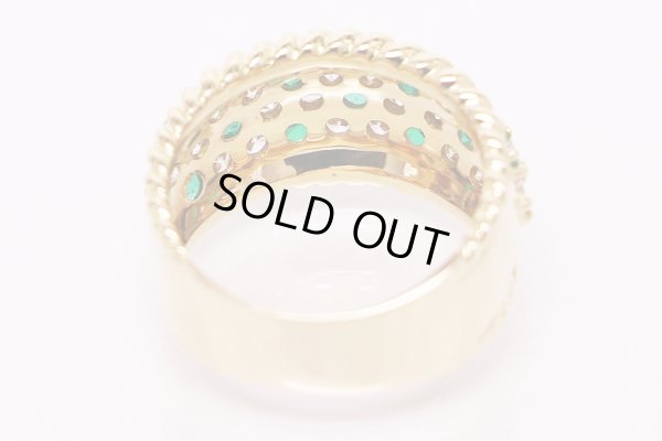 K18 エメラルドダイアイリリング 0.65ct 1.23ct 8.60g　内側