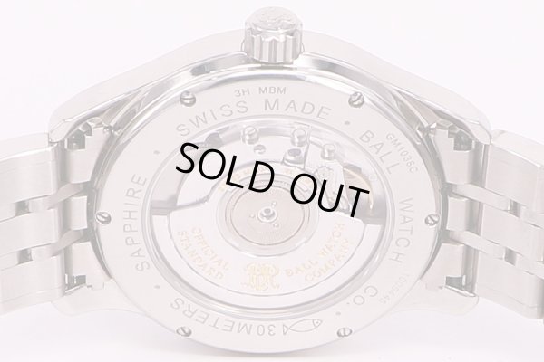 ボール　トレインマスターGMT　GM1038C　黒文字盤　裏面拡大