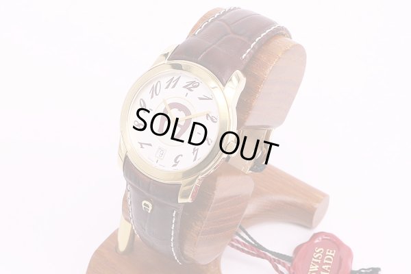 アイグナー　ミラノA14100　銀文字盤　サイド