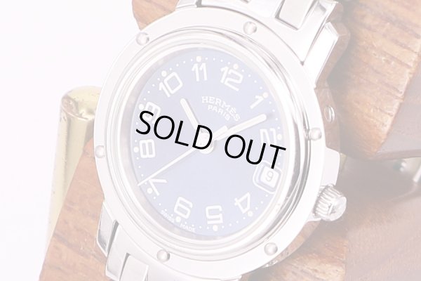 エルメス　クリッパー　CL4.21　青文字盤　サイド拡大