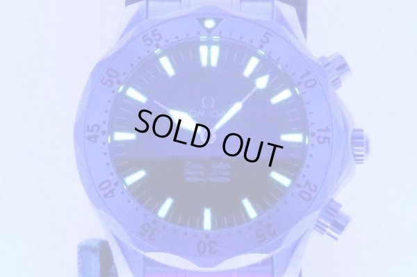 オメガ　シーマスター　アプネア　マイヨール　2595.50　黒文字盤　ライト