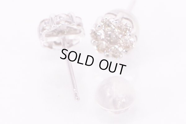 K18WG ダイアイリピアス 0.25ct*2 0.90g　キャッチ(1)