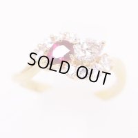 K18 ルビーダイアイリリング 0.32ct 0.33ct 0.36ct 3.30g