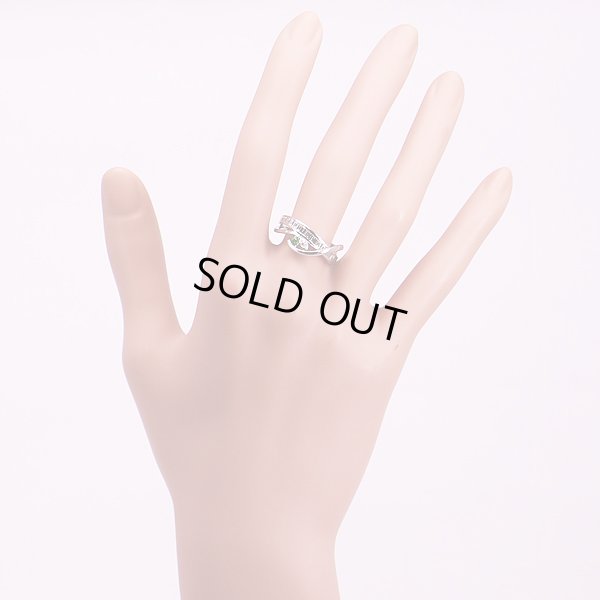 PT900 デマントイドガーネットダイアイリリング 0.08ct 0.71ct 7.60g　装着イメージ