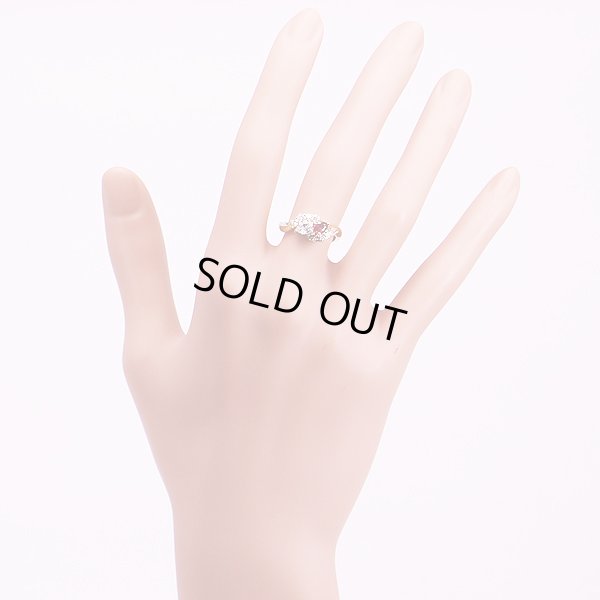 K18 ルビーダイアイリリング 0.32ct 0.33ct 0.36ct 3.30g　装着イメージ