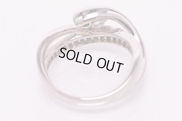 PT900 デマントイドガーネットダイアイリリング 0.08ct 0.71ct 7.60g　内側