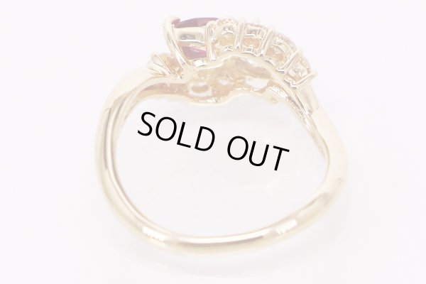 K18 ルビーダイアイリリング 0.32ct 0.33ct 0.36ct 3.30g　内側