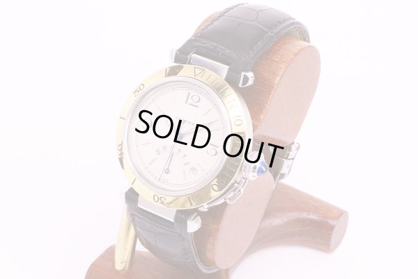 カルティエ　パシャC　コンビパワーリザーブ　1033　白文字盤　サイド