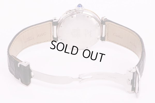 カルティエ　パシャC　コンビパワーリザーブ　1033　白文字盤　革ベルト