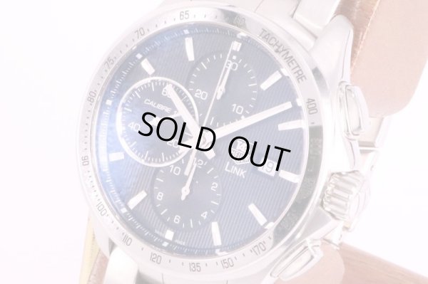 タグホイヤー　リンク　クロノグラフ　CAT2010　黒文字盤　サイド拡大