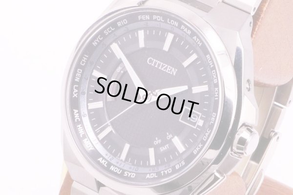 シチズン　CB0120-55E　電波エコドライブ　ワールドタイム　黒文字盤　サイド拡大