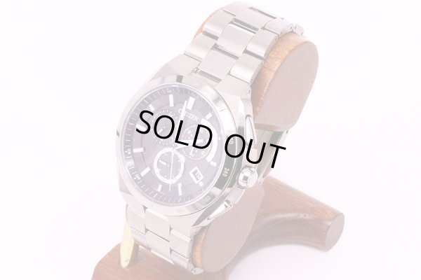 シチズン　アテッサ　E610-T018505　電波エコドライブ　黒文字盤　サイド