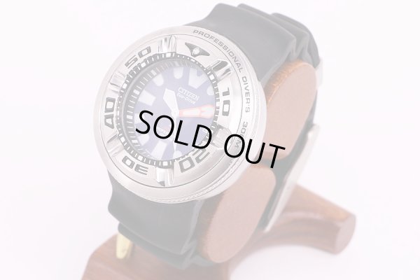 シチズン　プロフェッショナル　ダイバーズ 300m　B873-S057892　黒文字盤　サイド