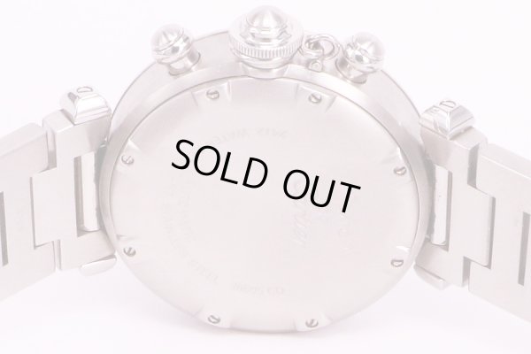 カルティエ　パシャC　クロノグラフ　白文字盤　裏面拡大