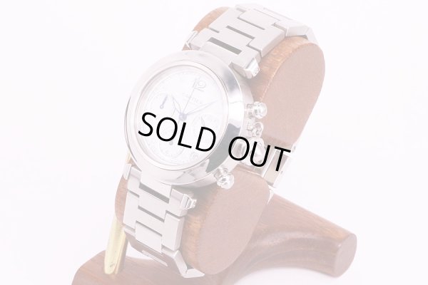 カルティエ　パシャC　クロノグラフ　白文字盤　サイド