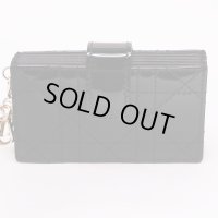 クリスチャンディオール　ベローズカードケース ブラック／ゴールド金具