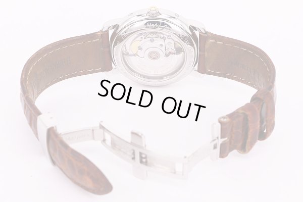 モーリス・ラクロア　MP6347　トリプルカレンダー　ムーンフェイス　黒文字盤　革ベルト