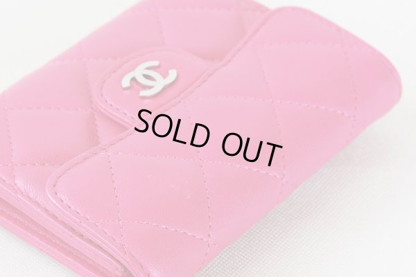 シャネル カード・コインケース A31504 ピンク/SIV金具 スレ