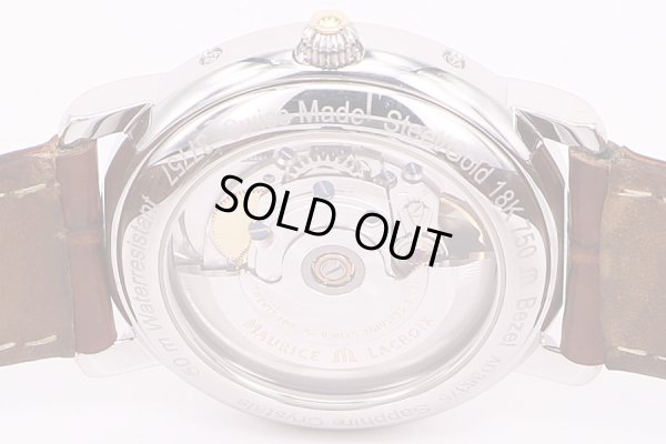 モーリス・ラクロア　MP6347　トリプルカレンダー　ムーンフェイス　黒文字盤　裏面拡大