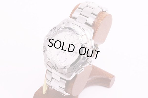 タグホイヤー　アクアレーサー　CAF2011　クロノグラフ　銀文字盤　サイド