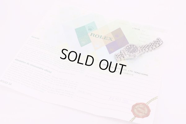 ロレックス　179174G　D271368　黒コンピュータ文字盤　10P　保証書